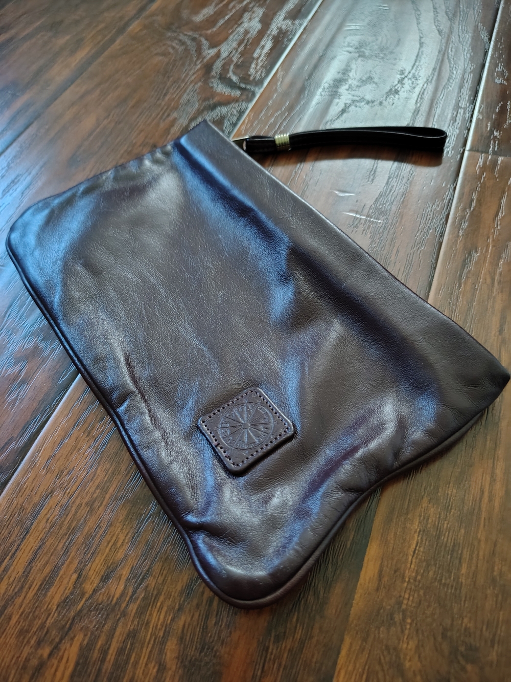 Vintage Zodiac signs leather wristlet clutch purse